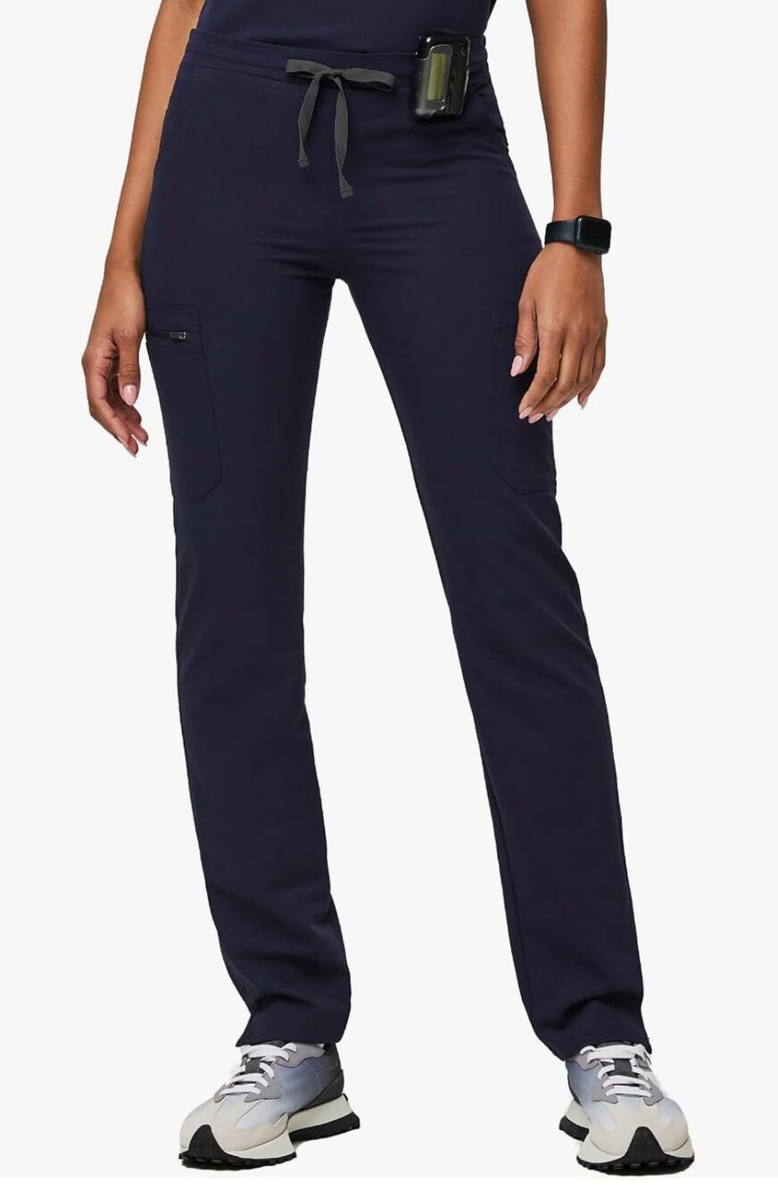 FIGS Pants YOLA Slim Straight XS Navy Blue Drawstring